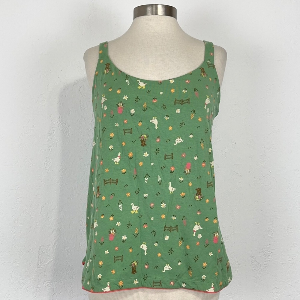Duluth Farm Cottage Garden Cami Top Size Medium Glacial Green Whimsical